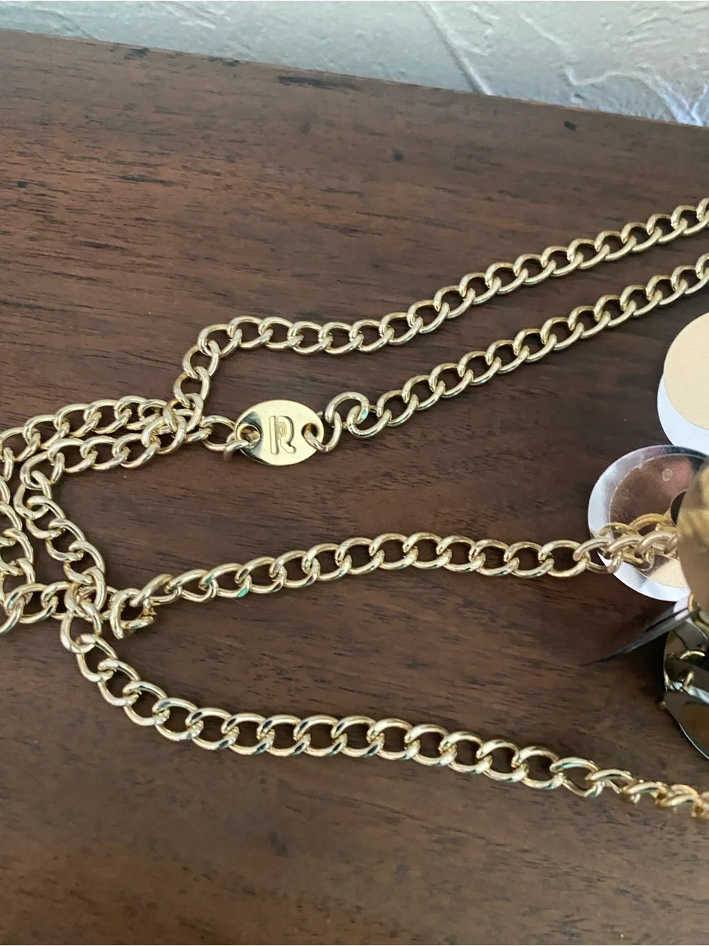 Gold Sequin Disc Crossbody with Chain Strap by Paco Rabane for H&M